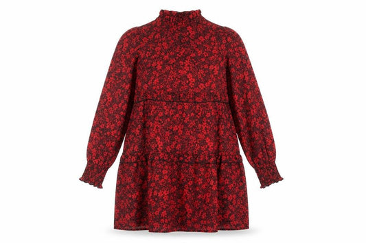 New Look Women's Red Floral Smock Mini Dress Size 8