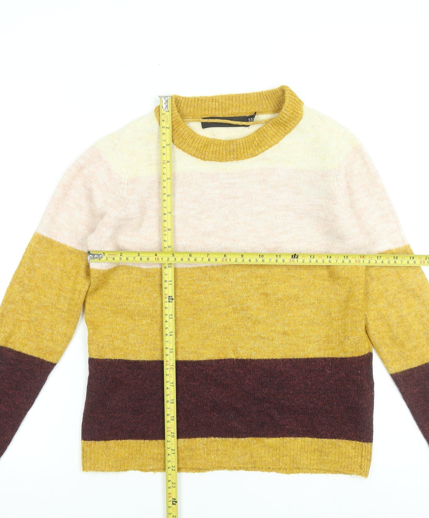 Vero Moda Womens Multicoloured XS Crew Neck Striped Pullover Jumper
