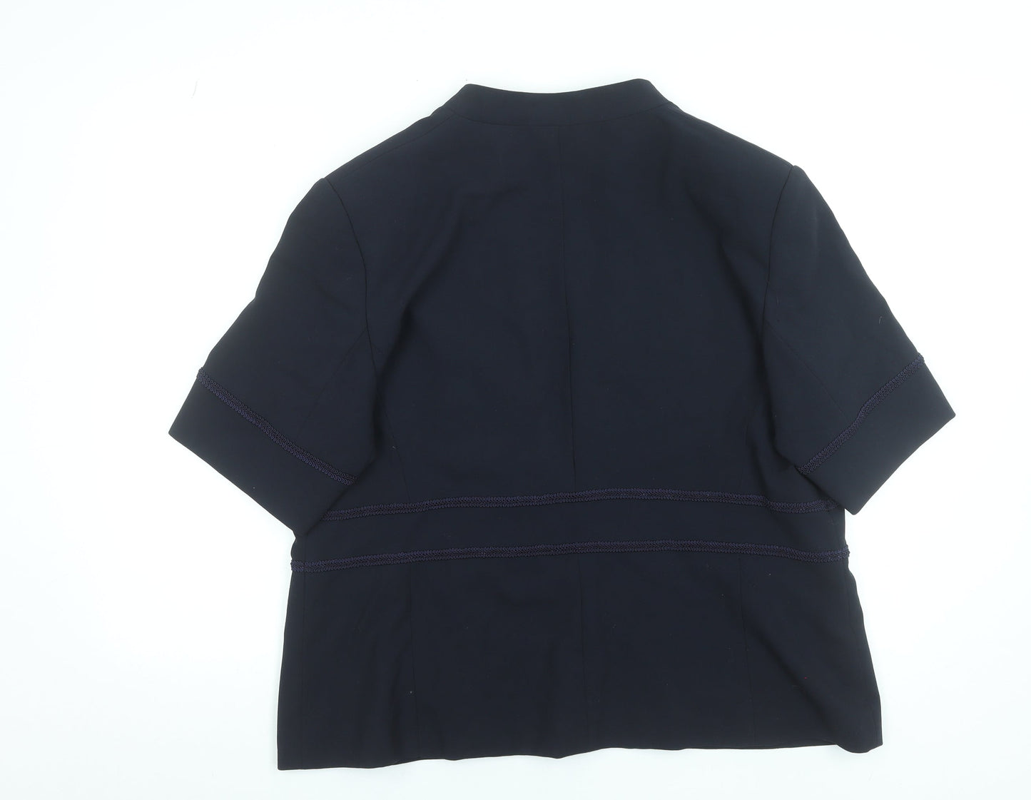 Klass Collection Women's Black Size 22 Short Sleeve Collarless Blazer