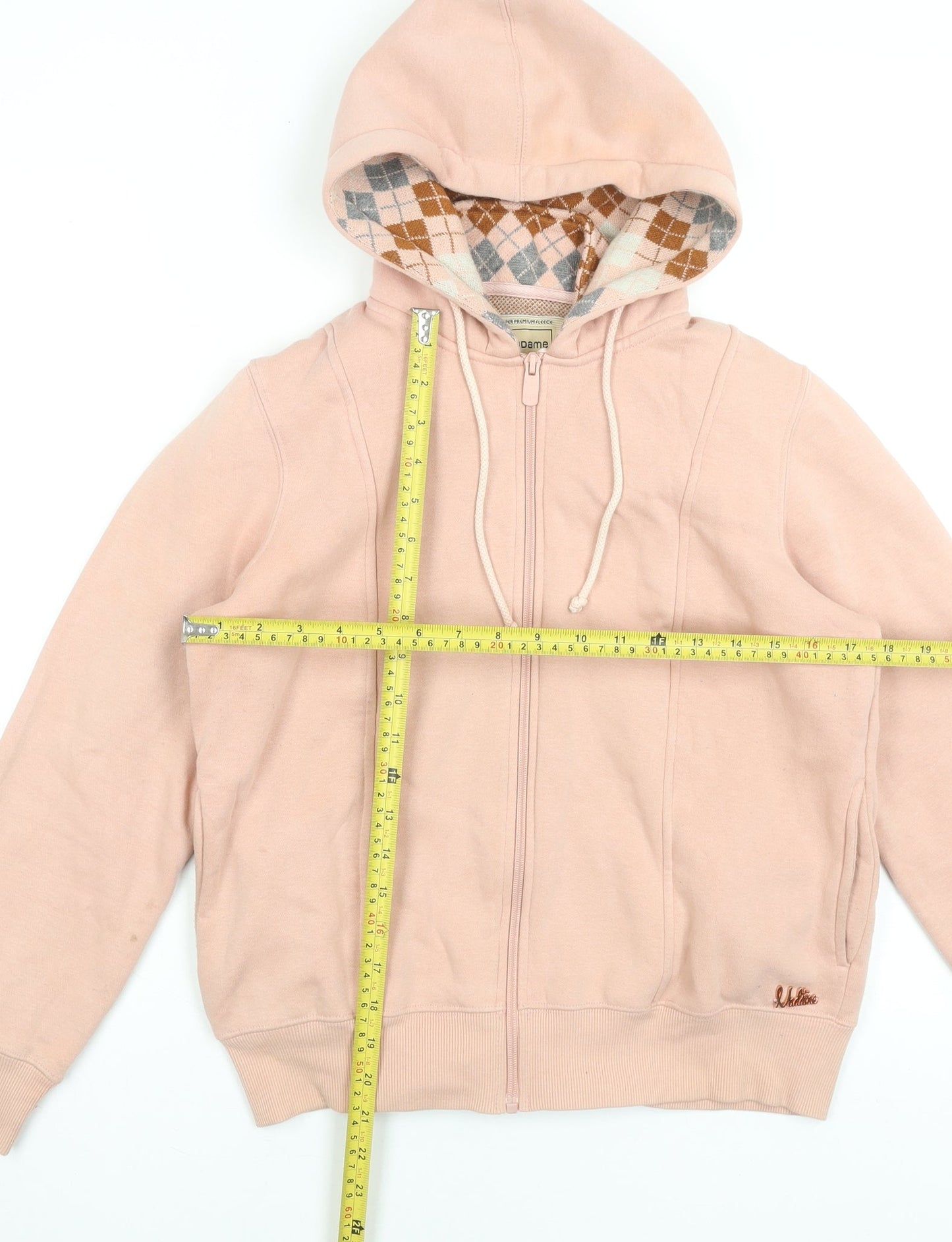 Madame Women Pink Full Zip Hoodie Medium Super Premium Fleece