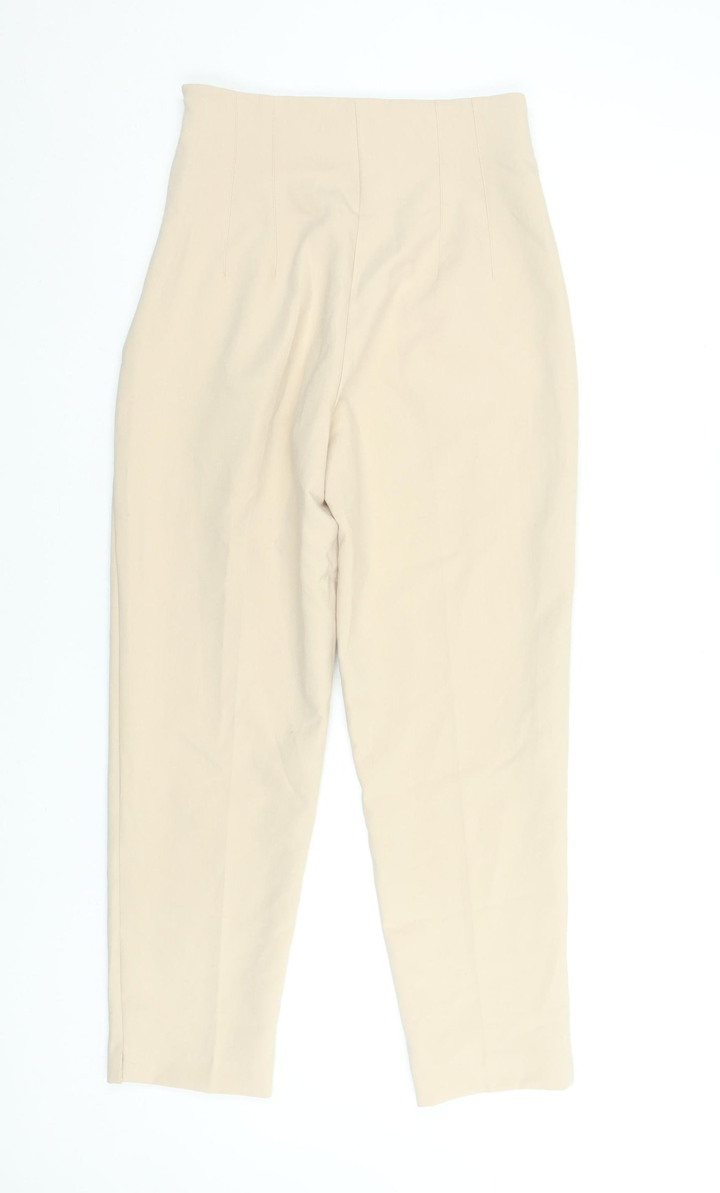 ZARA Women’s Beige High Waist Chino Trousers Size S