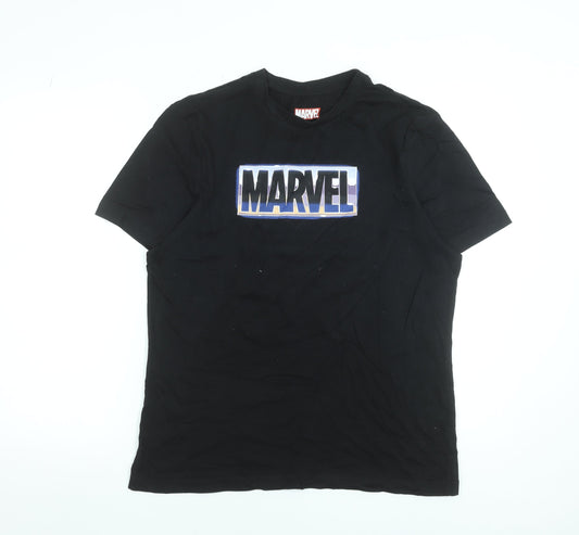 Marvel Men's Black Crew Neck Short Sleeve Graphic T-Shirt Size L