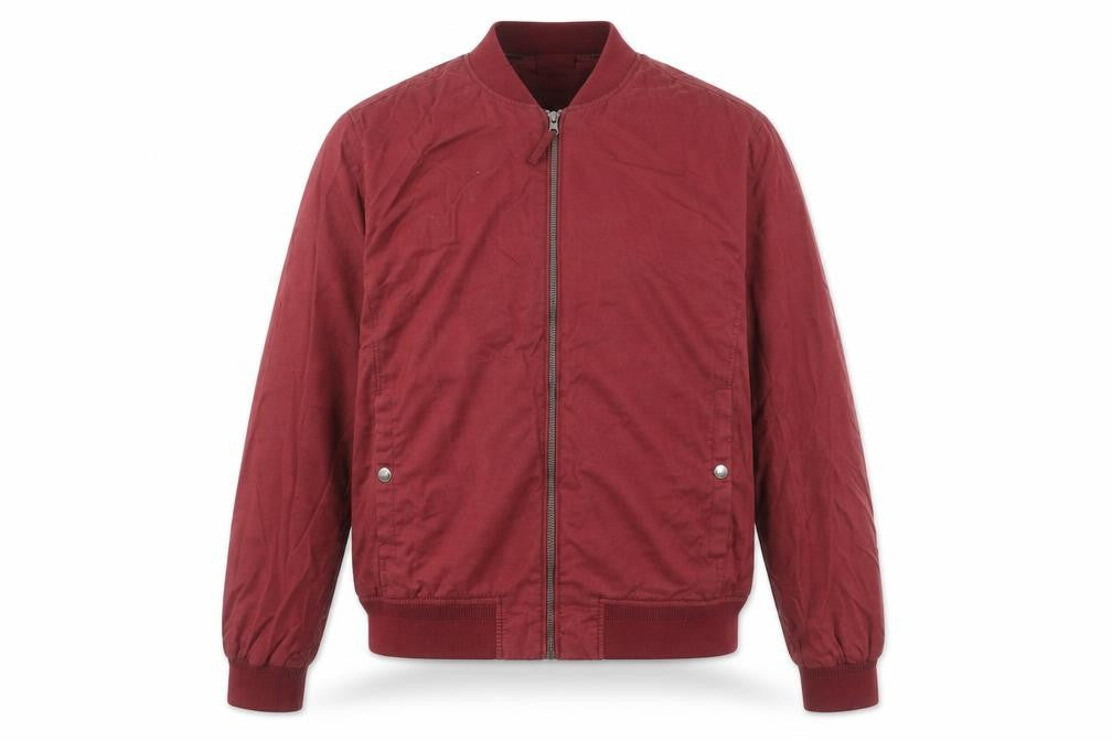 Springfield Men's Red Bomber Jacket Size L Cotton Blend Casual