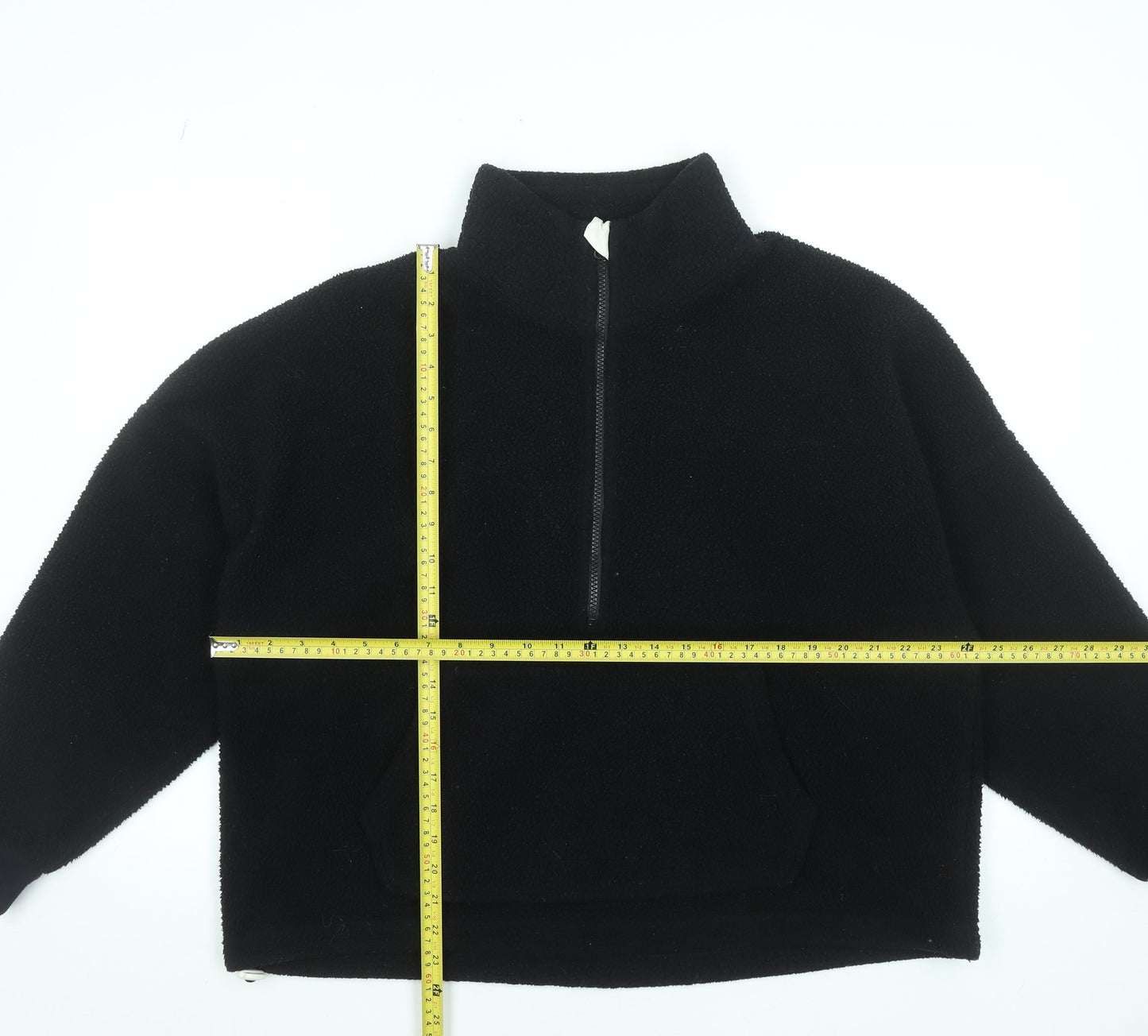Dunnes Stores Women Black Large Fleece 1/2 Zip Pullover Sweatshirt