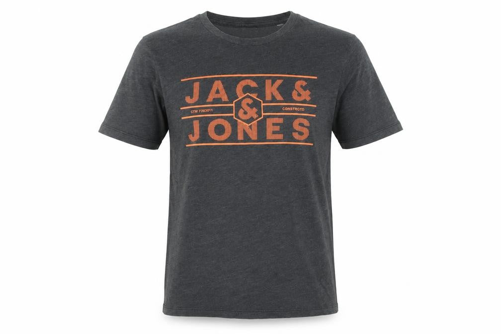 Jack & Jones Men’s Grey Graphic Logo Crew Neck T-Shirt Size M