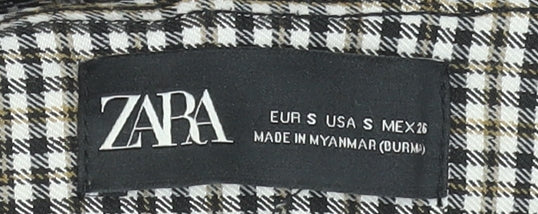Zara Women's Black Check Slim Fit Trousers Size S