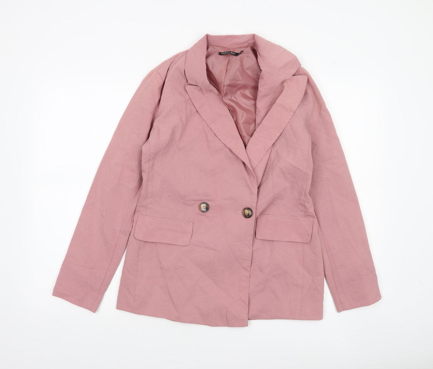 Nasty Gal Women’s Pink Double-Breasted Blazer Jacket Size 6