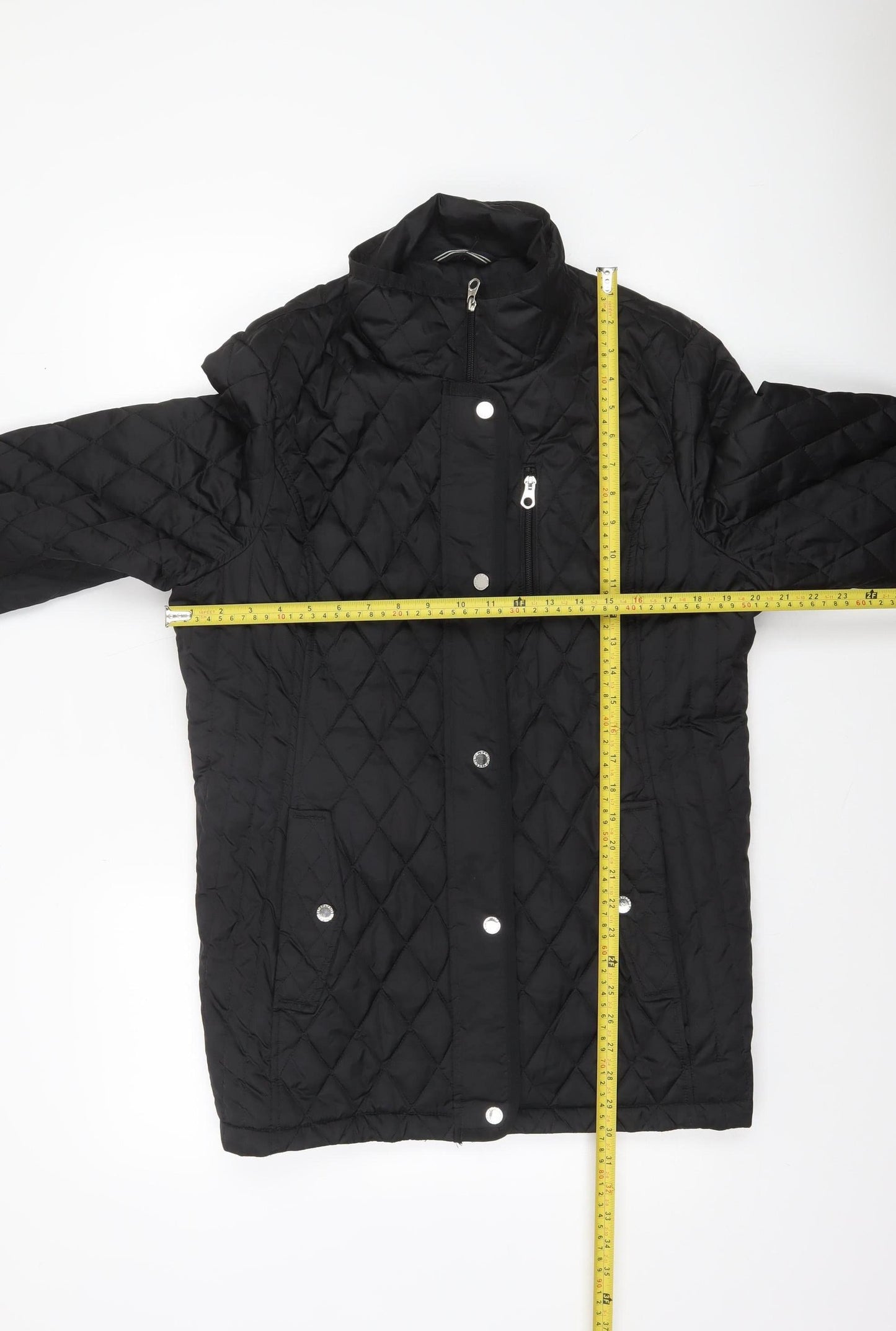 Nautica Womens Black Quilted Mid-Length Jacket XL