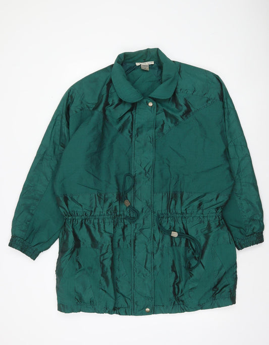 Chaver Womens Green Nylon Polyester Windbreaker Jacket M
