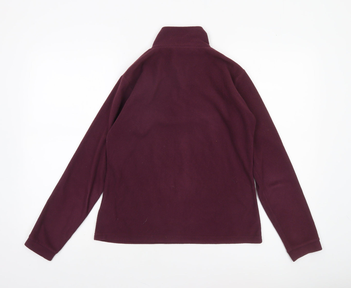 Parallel Womens Burgundy Fleece 1/2 Zip Pullover Sweatshirt UK 8