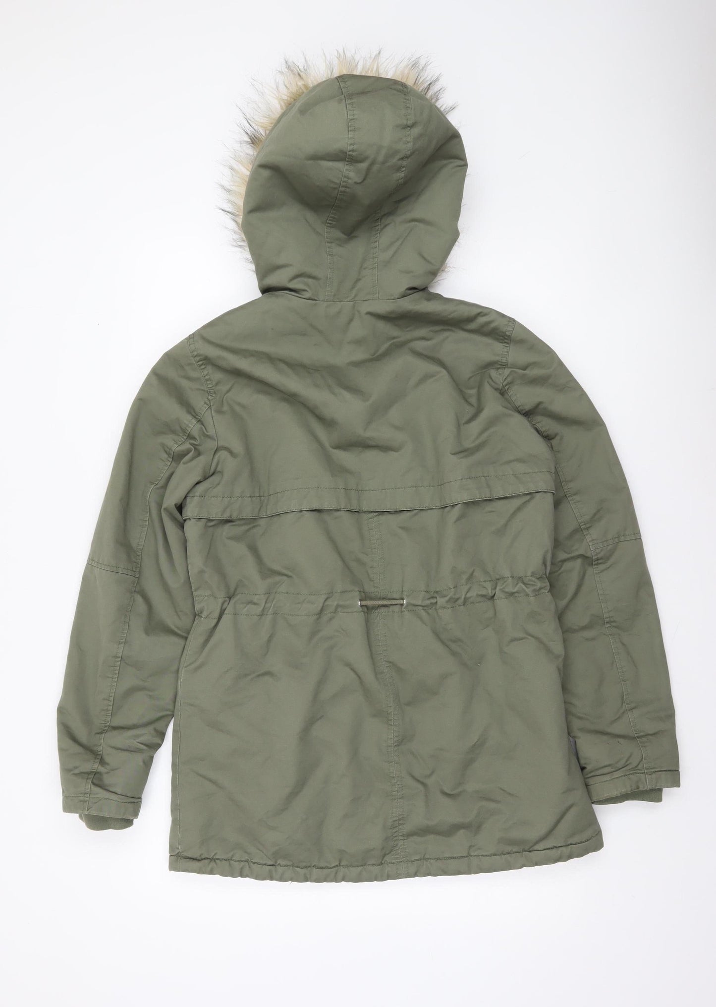 H&M Divided Womens Green Hooded Parka Coat Size S