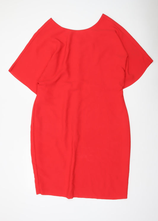 Gallery Women's Red Knee Length Sheath Dress UK 18