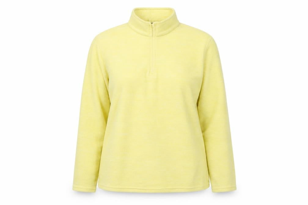 Mountain Warehouse Women Yellow Fleece 1/2 Zip Pullover Sweatshirt UK 20