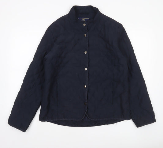 P.G. Field Men's Blue Quilted Mid-Length Jacket M Outdoor Weatherwear