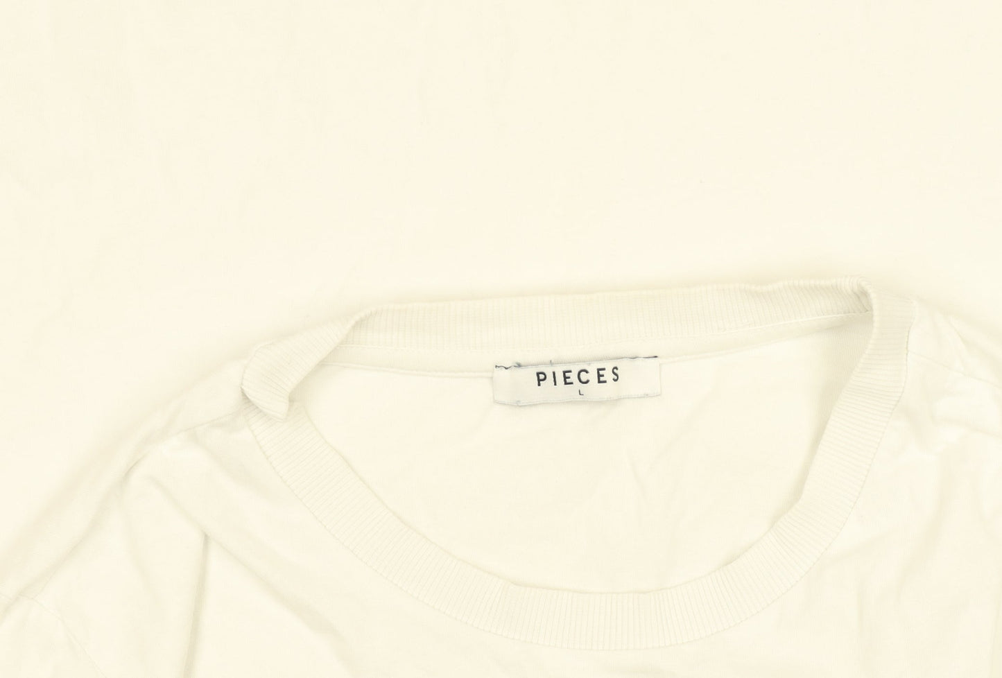 Pieces Women's White Animal Print Graphic Cotton T-Shirt Size L