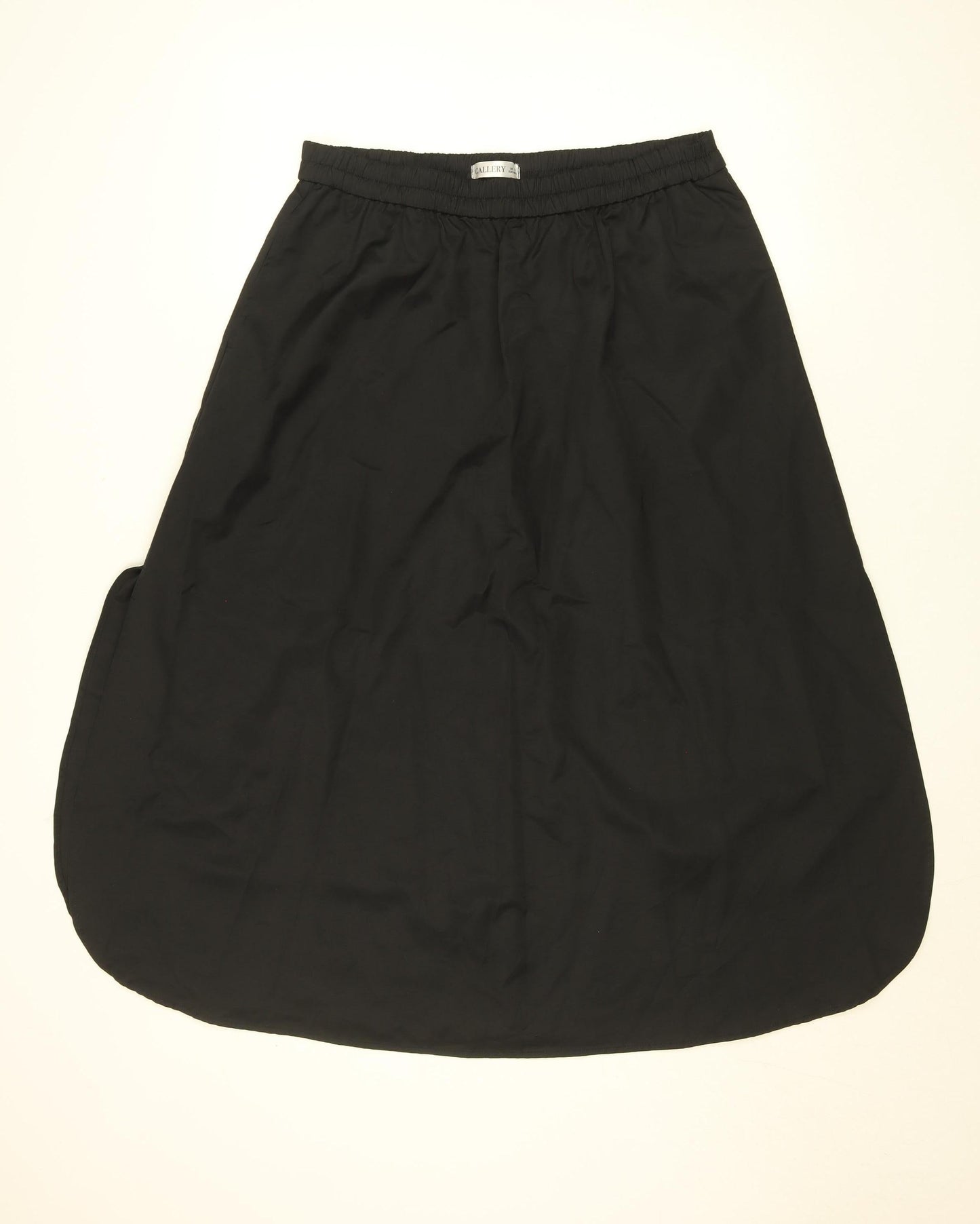 Gallery Women Black A-Line Midi Skirt Size M Elastic Waist