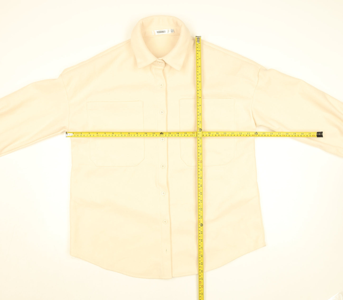 Missguided Womens Beige Long Sleeve Button Blazer Jacket Size 12
