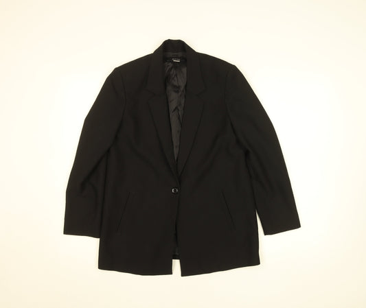 Croppata II Women's Black Regular Fit Single-Breasted Blazer Size M