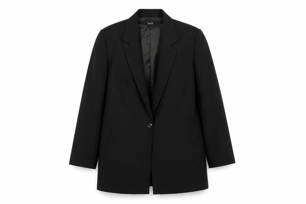Croppata II Women's Black Regular Fit Single-Breasted Blazer Size M
