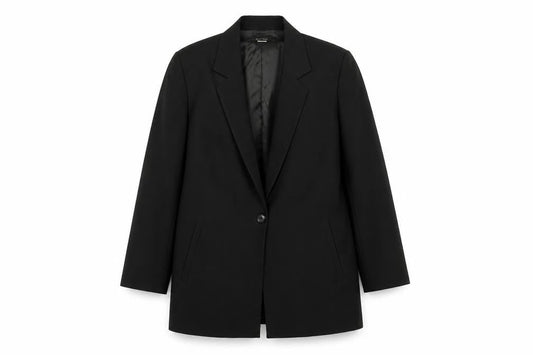 Croppata II Women's Black Regular Fit Single-Breasted Blazer Size M
