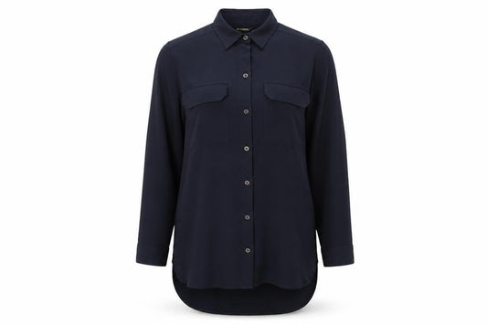 Zudio Women’s Blue Long Sleeve Collared Button-Up Shirt Size M