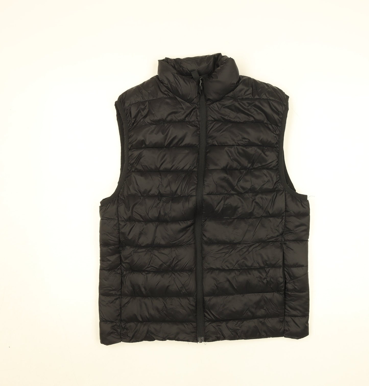 H&M Women Black Puffer Waistcoat Size 12 Windproof Water Resistant