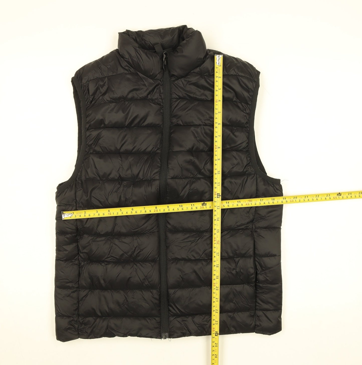 H&M Women Black Puffer Waistcoat Size 12 Windproof Water Resistant