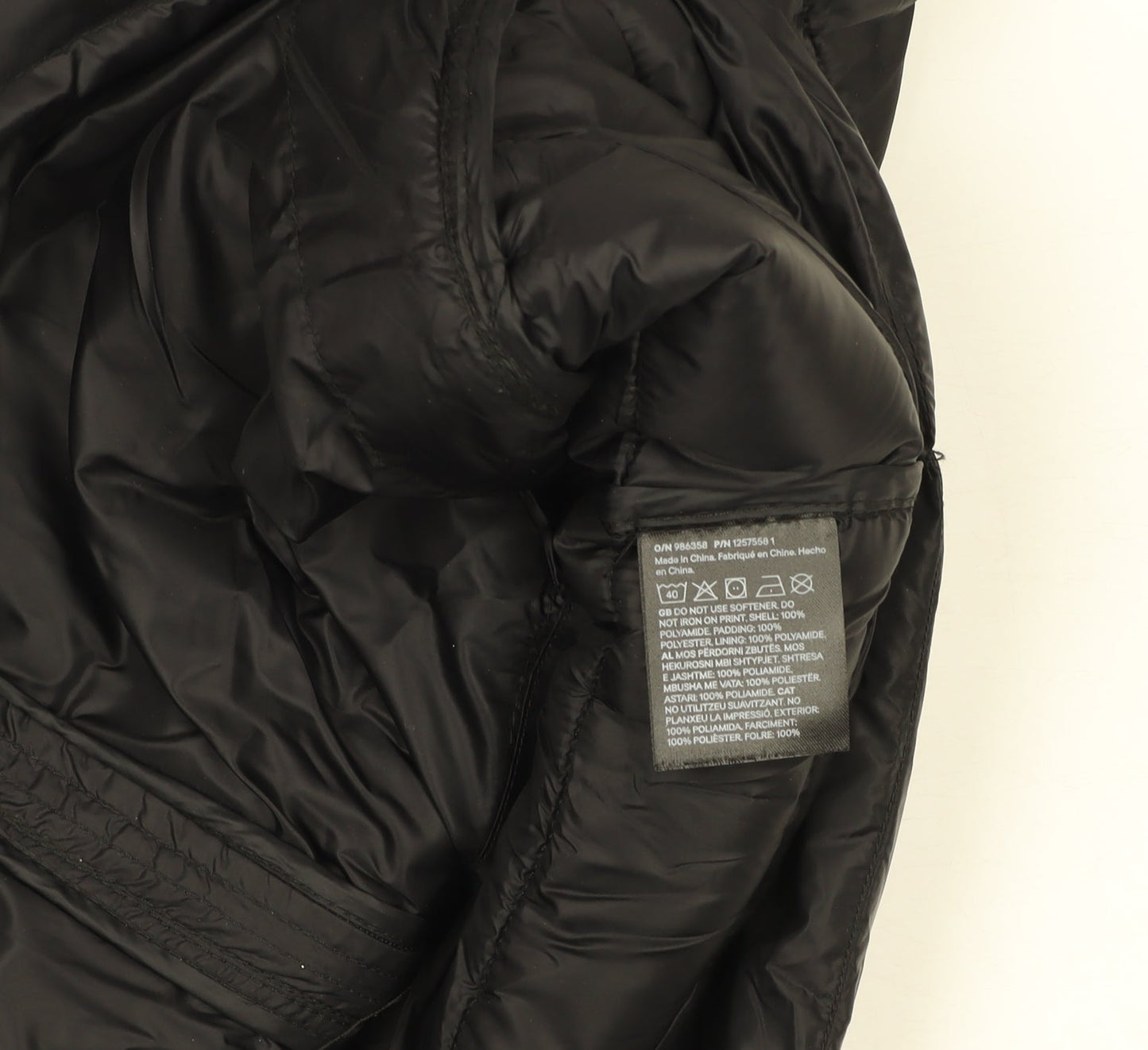 H&M Women Black Puffer Waistcoat Size 12 Windproof Water Resistant