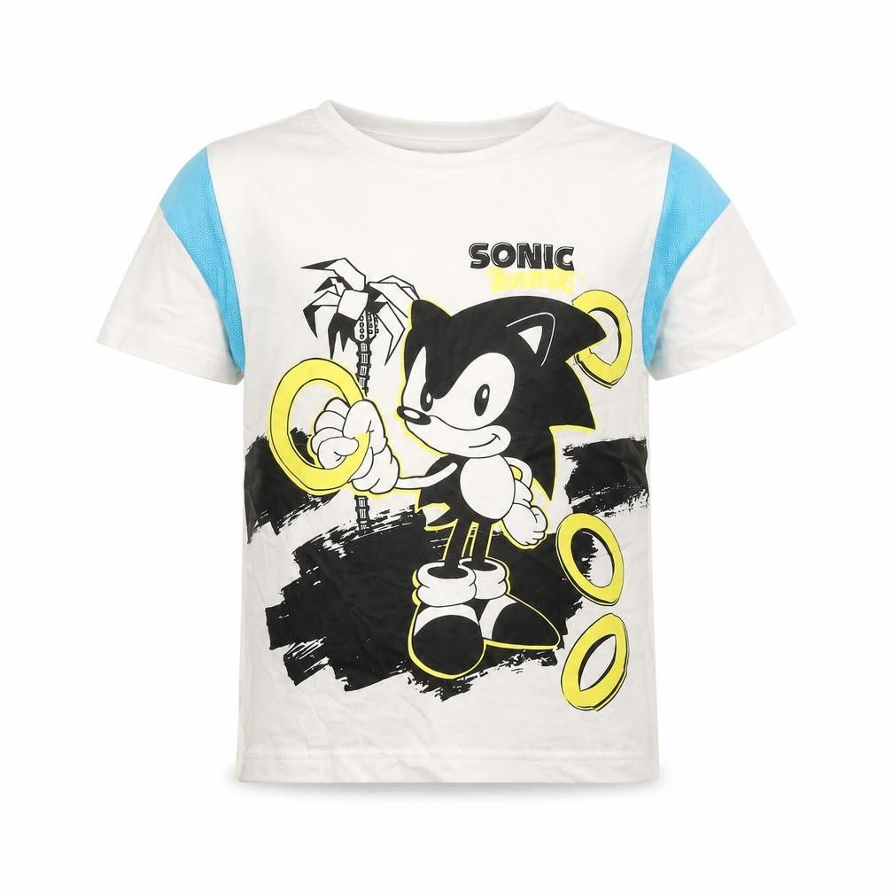 Primark Boys White Sonic the Hedgehog T-Shirt 6-7 Years Short Sleeve