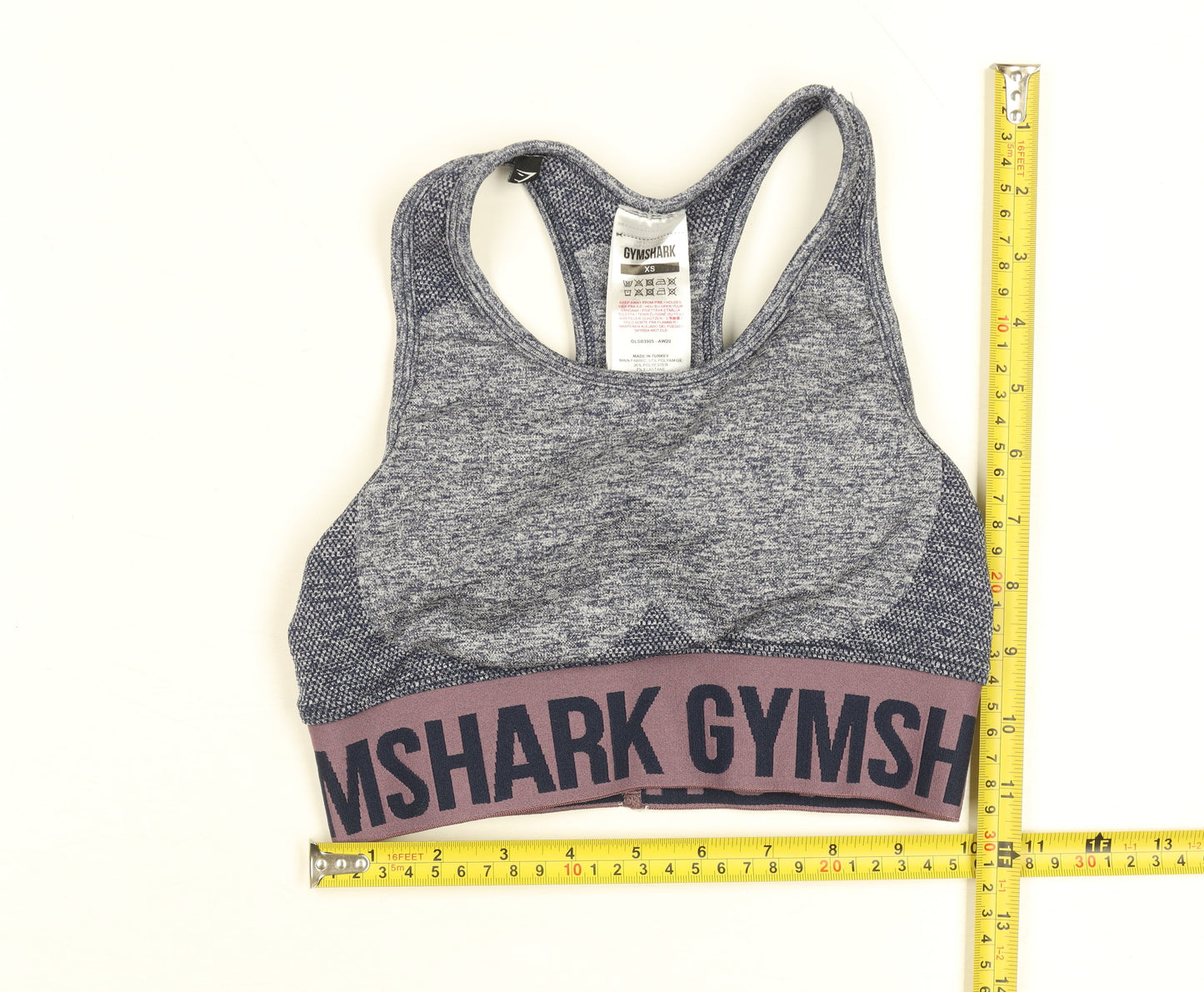 Gymshark Womens Blue XS Seamless Sports Bra Racerback Medium Support