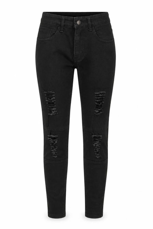Manfinity Women’s Black Distressed Skinny Jeans Size 28