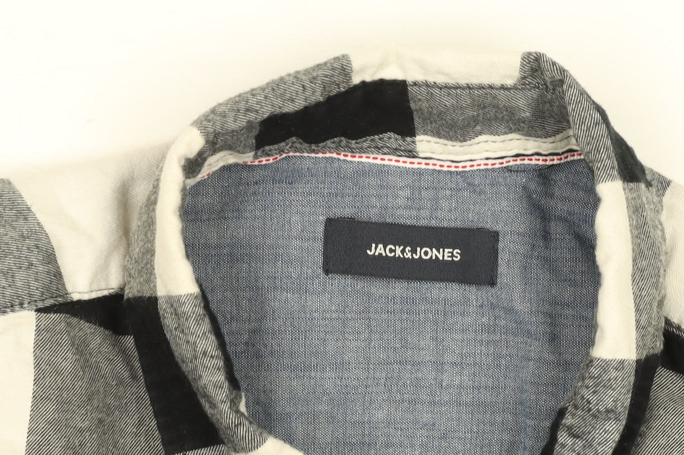 Jack & Jones Men's Black Check Flannel Long Sleeve 2XL Button-Up Shirt