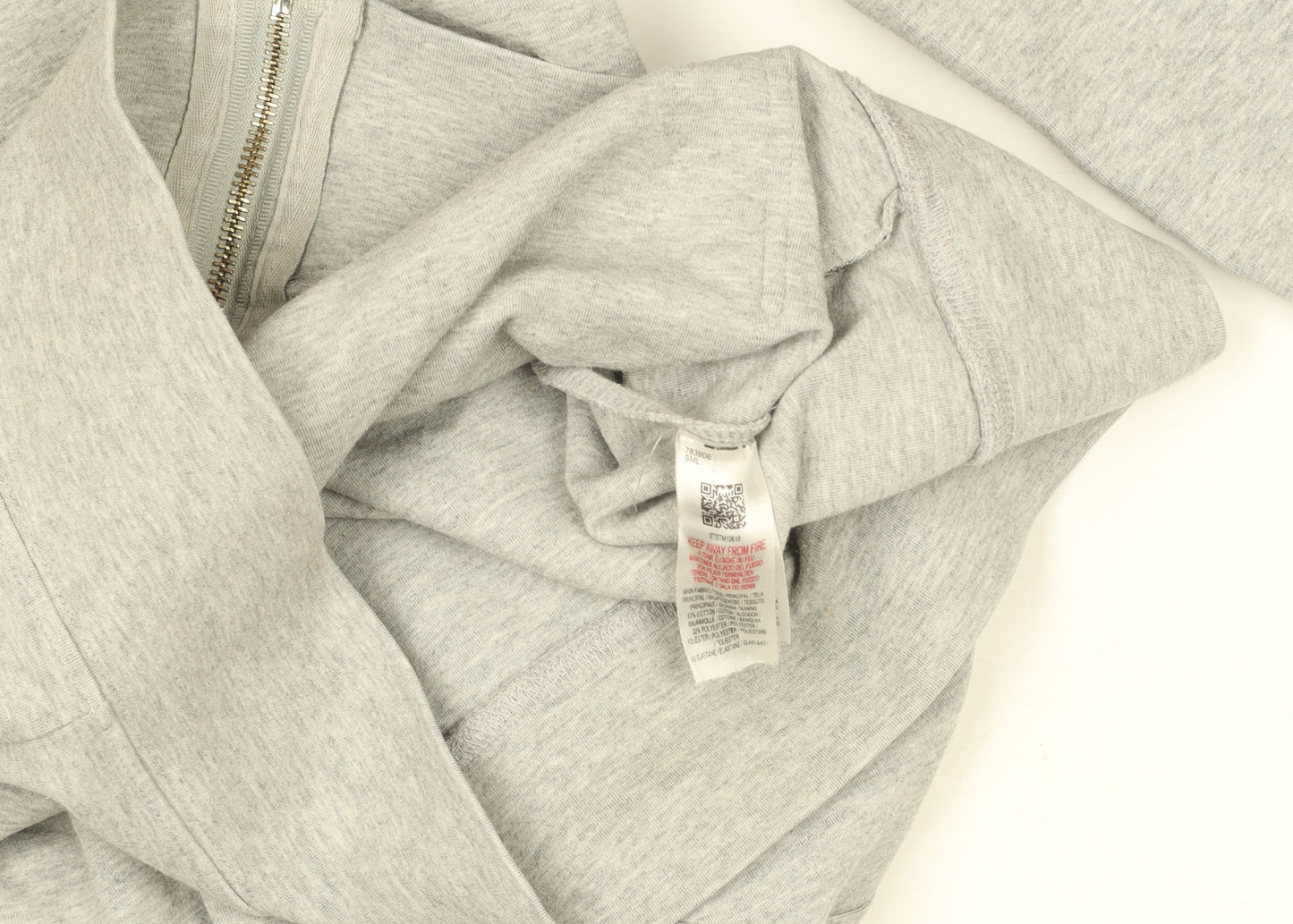 STATUS Men’s Grey Full Zip Hoodie S Regular Fit