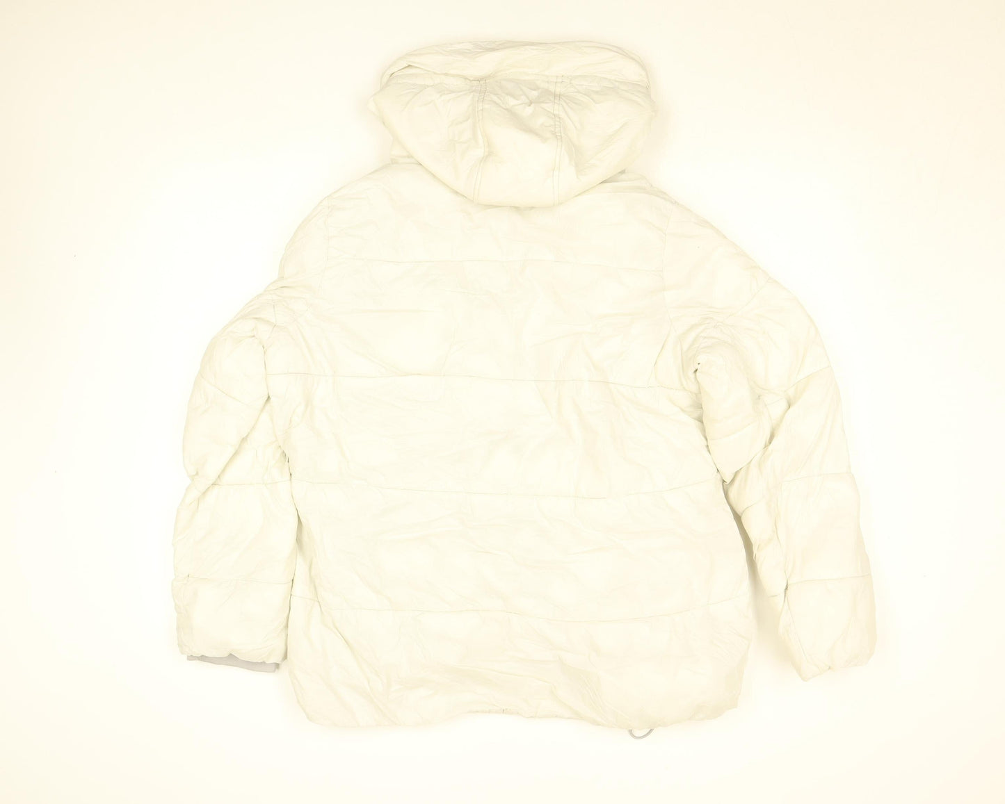 French Connection Womens Ivory Puffer Jacket Hooded Size L