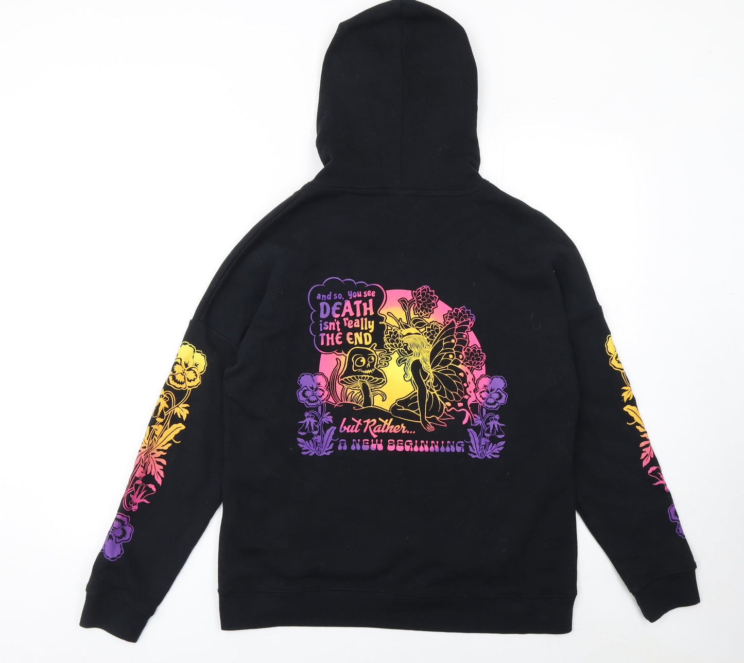 Empyre Women's Black Hoodie Medium Pullover Graphic Print Sweatshirt