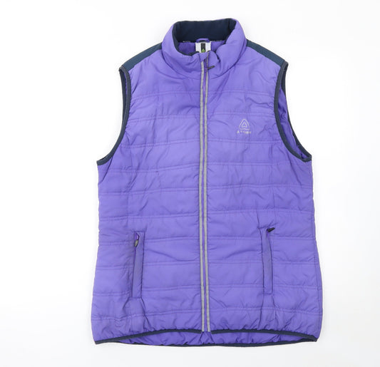 Azzurri Womens Purple Padded Waistcoat Large Lined Zip Front Outdoor Gilet