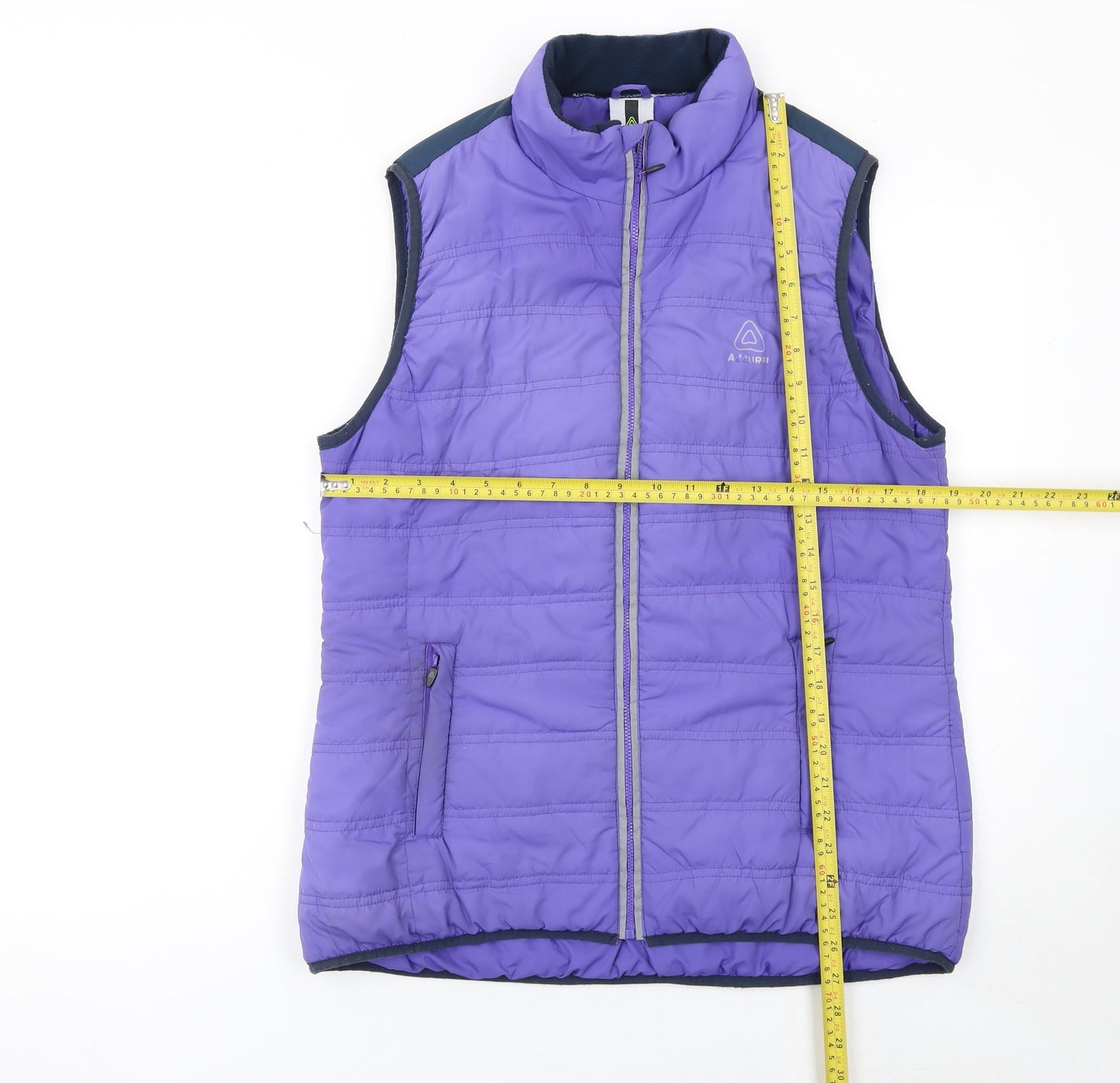 Azzurri Womens Purple Padded Waistcoat Large Lined Zip Front Outdoor Gilet