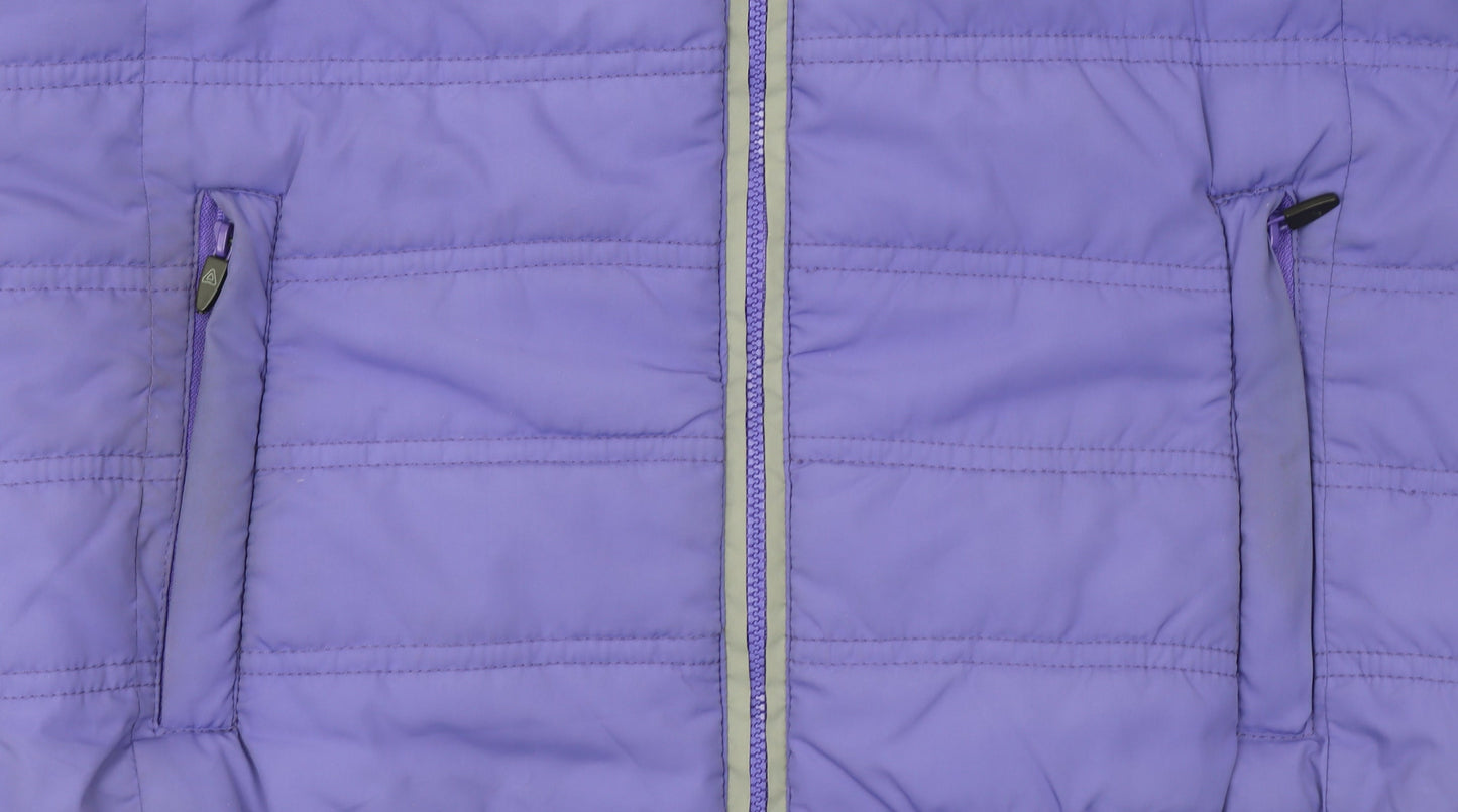 Azzurri Womens Purple Padded Waistcoat Large Lined Zip Front Outdoor Gilet