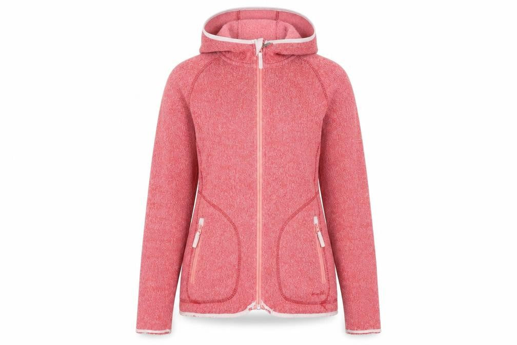 Weird Fish Womens Pink Hooded Full Zip Fleece Jacket Size 10