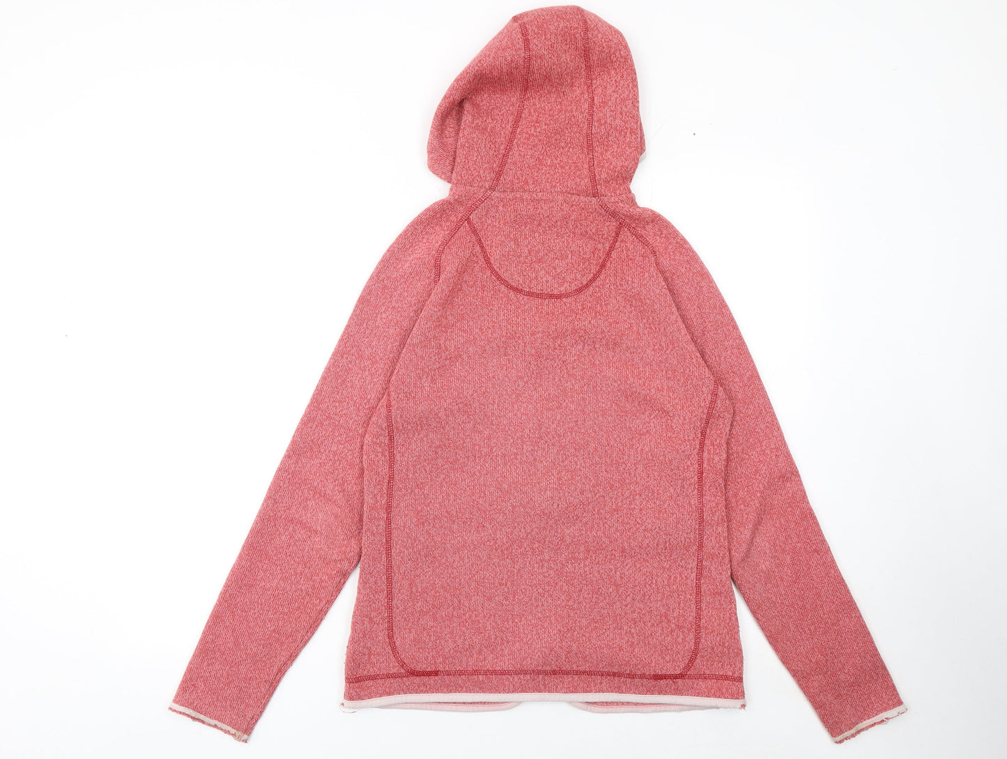 Weird Fish Womens Pink Hooded Full Zip Fleece Jacket Size 10