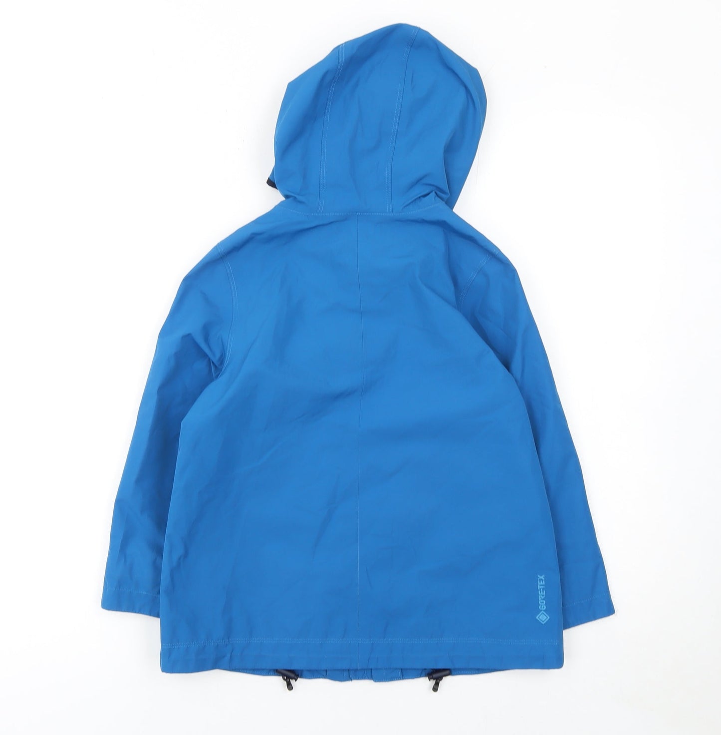 Aigle Boys Blue Waterproof Hooded Rain Coat 6 Years Mid-Length Jacket