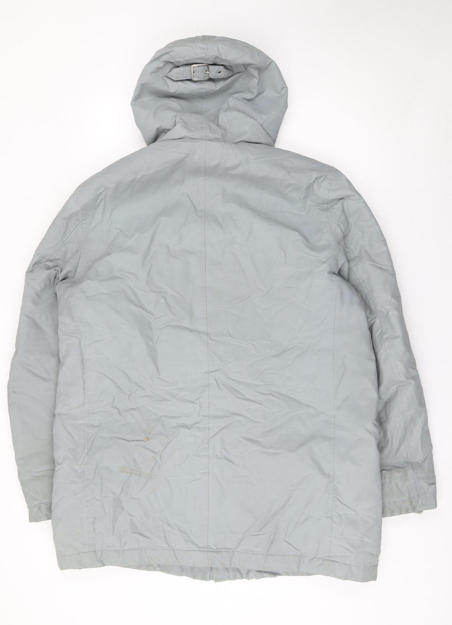 Whistles Men's Grey XL Hooded Parka Coat Cotton Nylon Lined Winter Jacket