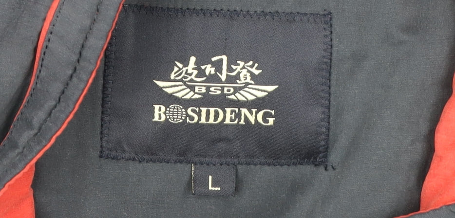Bosideng Men's Blue L Regular Fit Mid-Length Full Zip Jacket