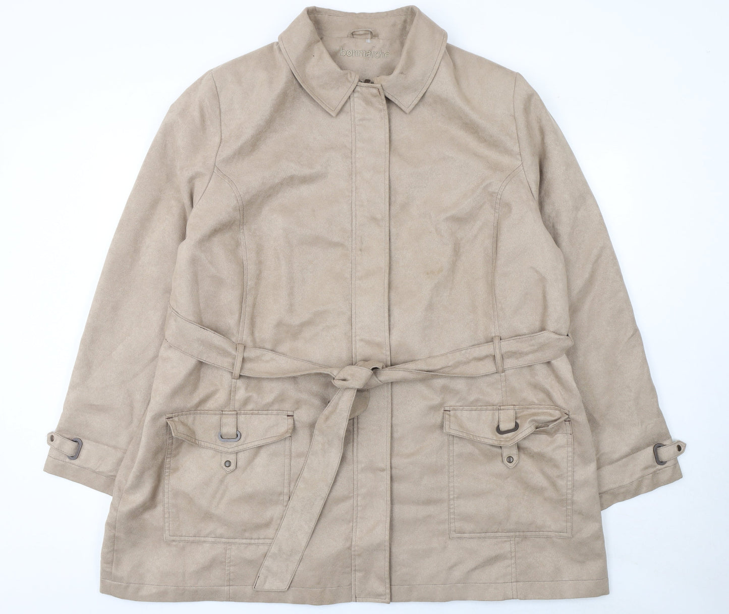 Bonmarche Women Beige Belted Trench Coat Size XL