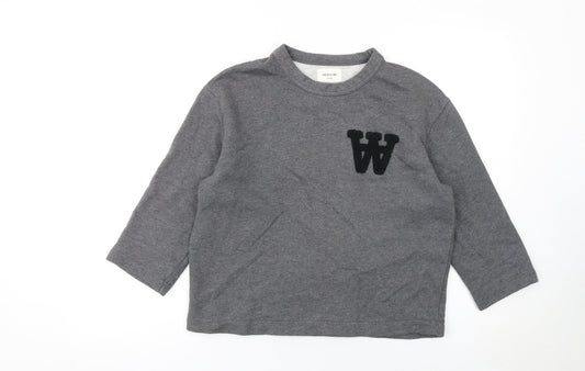 Wood Wood Women Grey XS Pullover Sweatshirt with W Logo