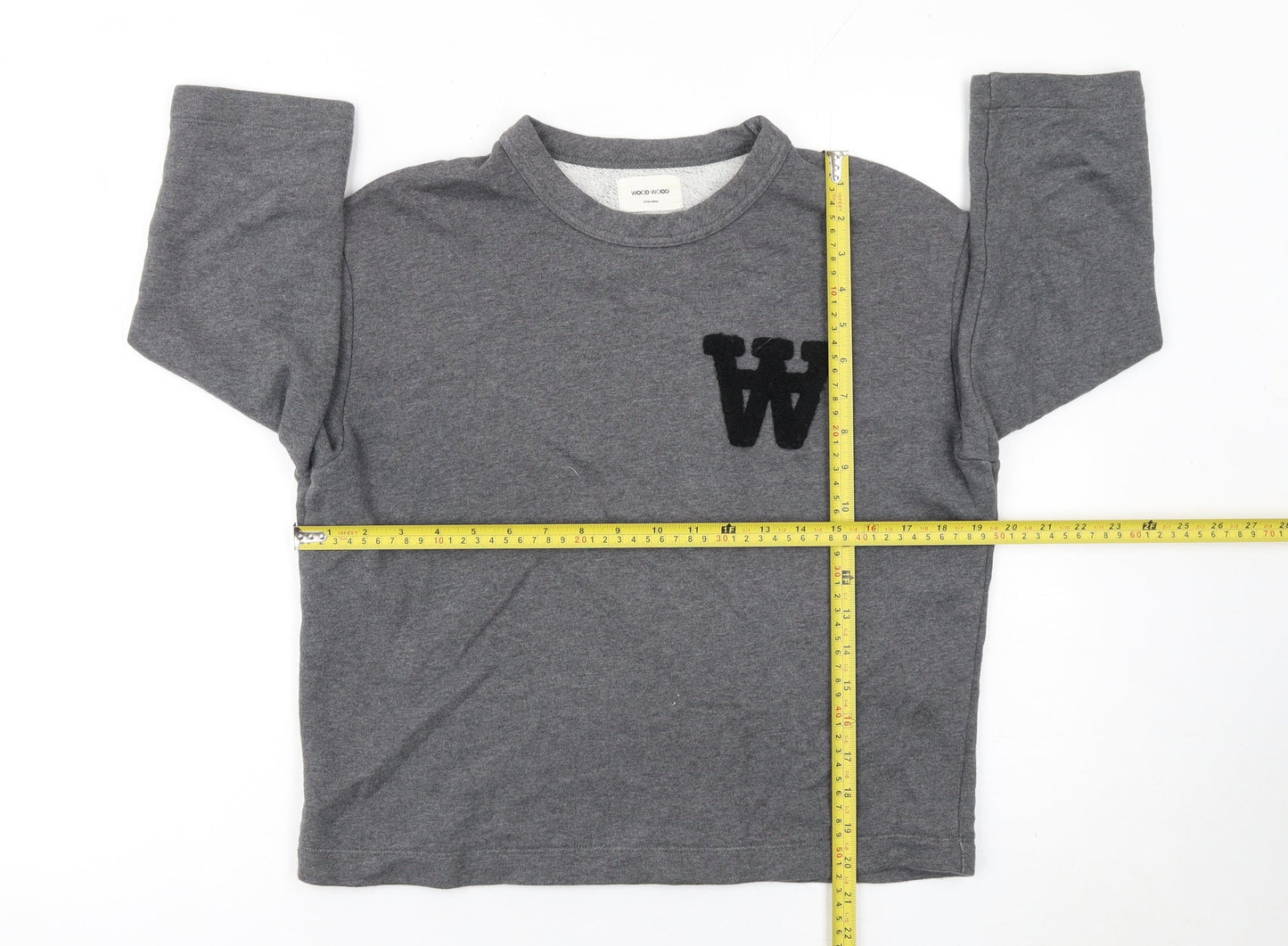 Wood Wood Women Grey XS Pullover Sweatshirt with W Logo