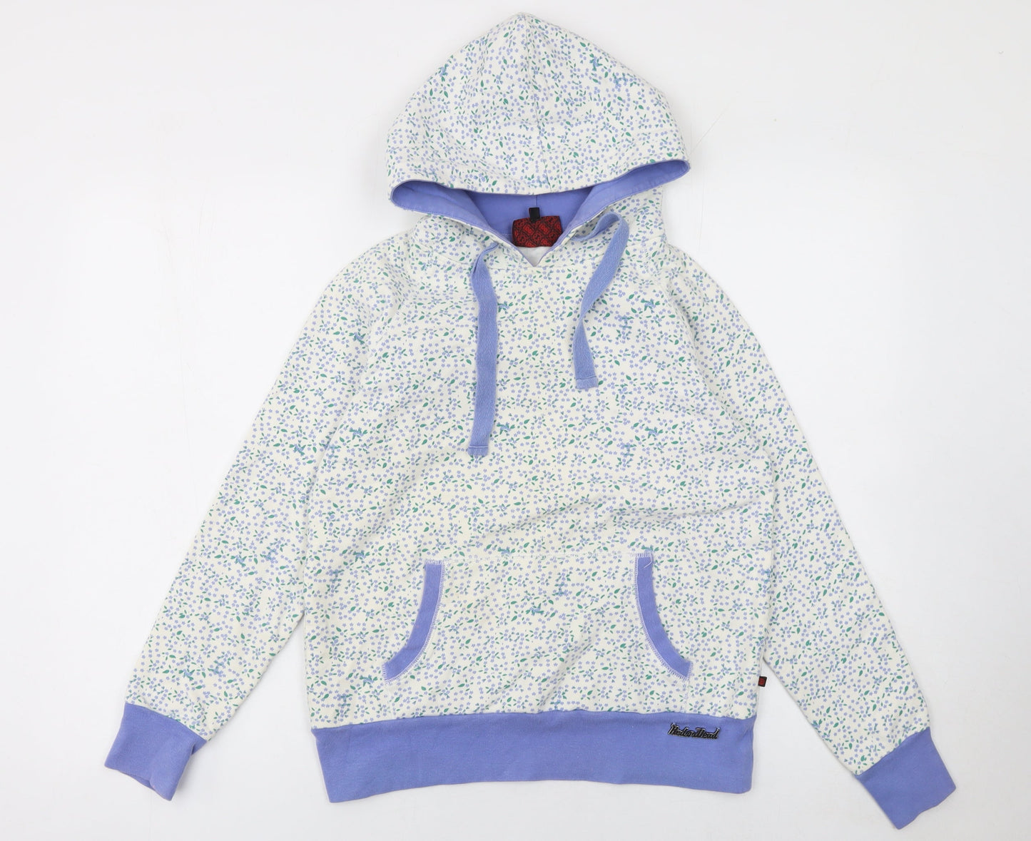 Red or Dead Women's Blue Floral Pullover Hoodie Medium