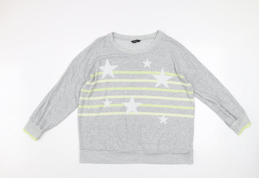 Next Women’s Grey Star Stripe Pullover Jumper Size 20