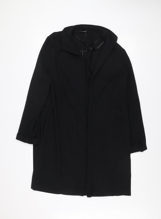 Wallis Women's Black Mid-Length Polyester Overcoat UK 10