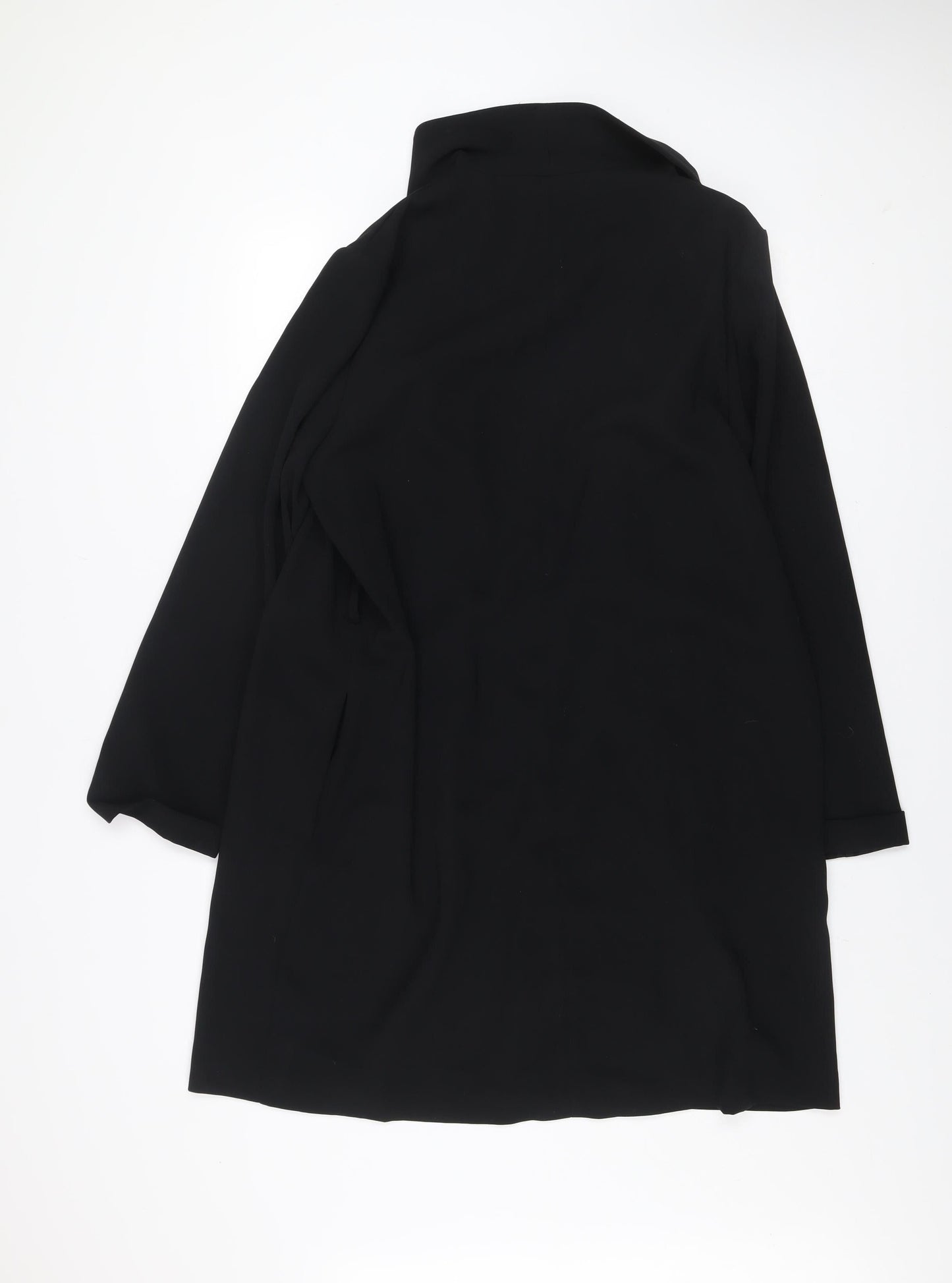 Wallis Women's Black Mid-Length Polyester Overcoat UK 10